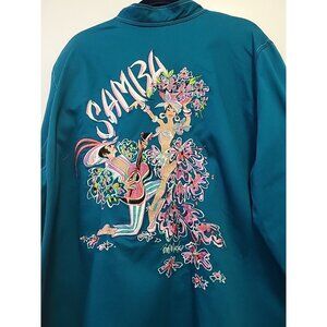 Bob Mackie Wearable Art Embroidered Teal SAMBA Dance Culture Festival Jacket 3X